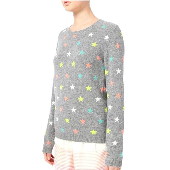 NWT CHINTI AND PARKER Cashmere Mini Stars Jumper Sweater XS Crew Neck Multi Gray - Picture 2 of 5
